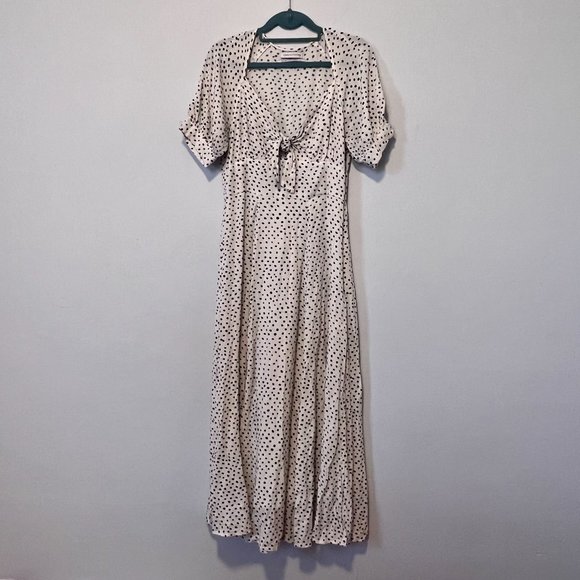 UO Devin Polka Dot Tie-Front Midi Dress - Picture 5 of 11